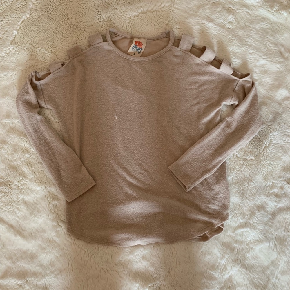 Libby Story Caged Cold Shoulder Top - Tan